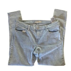Levi's 710 Super Skinny Jeans Women's Size 32 Blue‎ Striped Denim Casual